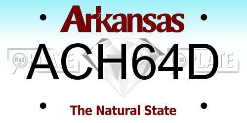 ACH64D Arkansas License Plate