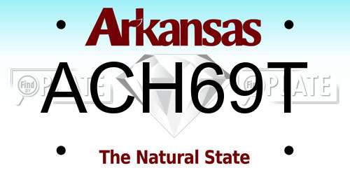 ACH69T Arkansas License Plate