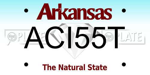 ACI55T Arkansas License Plate