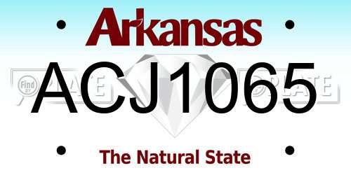 ACJ1065 Arkansas License Plate