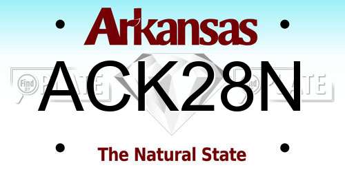 ACK28N Arkansas License Plate