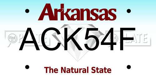 ACK54F Arkansas License Plate