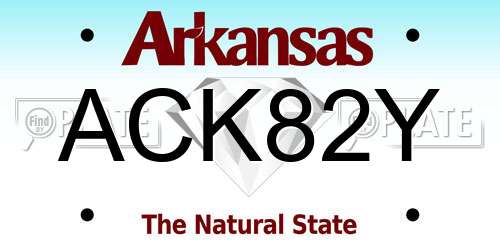 ACK82Y Arkansas License Plate