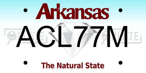 ACL77M Arkansas License Plate