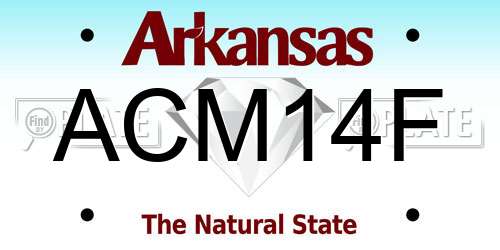 ACM14F Arkansas License Plate