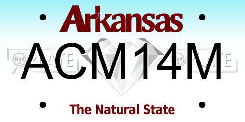 ACM14M Arkansas License Plate