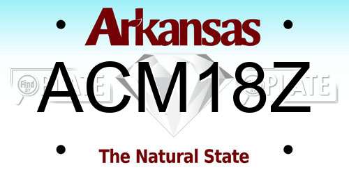 ACM18Z Arkansas License Plate