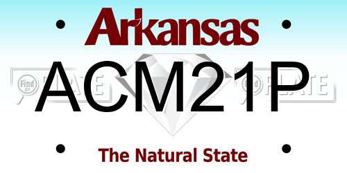 ACM21P Arkansas License Plate