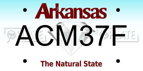 ACM37F Arkansas License Plate