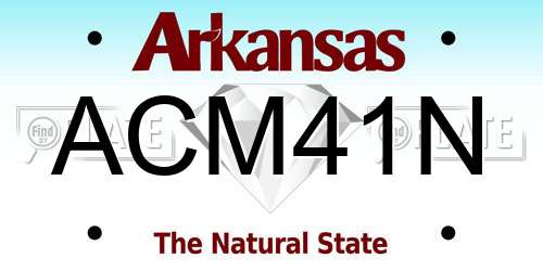 ACM41N Arkansas License Plate