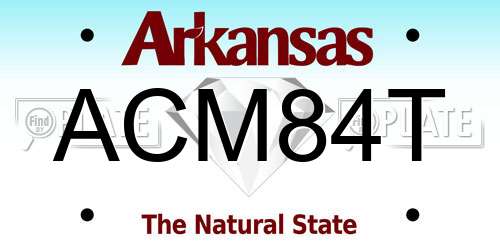 ACM84T Arkansas License Plate