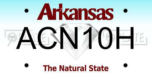 ACN10H Arkansas License Plate