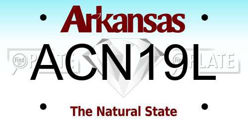 ACN19L Arkansas License Plate