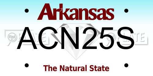 ACN25S Arkansas License Plate