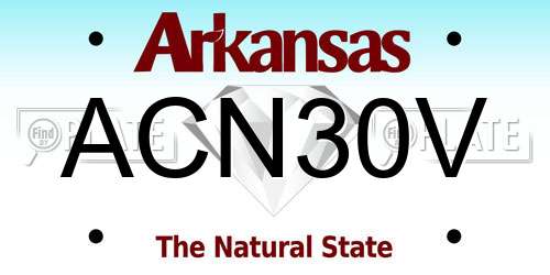 ACN30V Arkansas License Plate