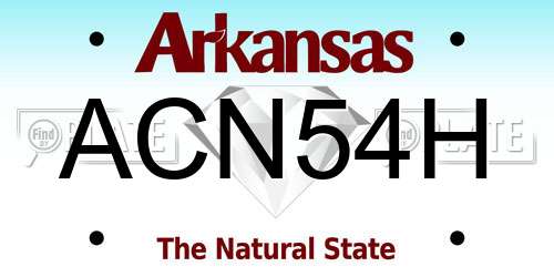 ACN54H Arkansas License Plate