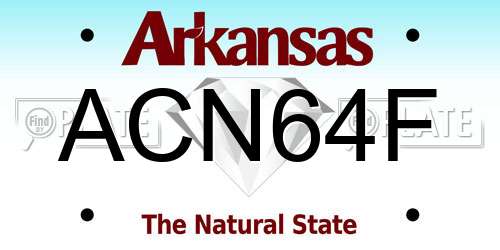 ACN64F Arkansas License Plate