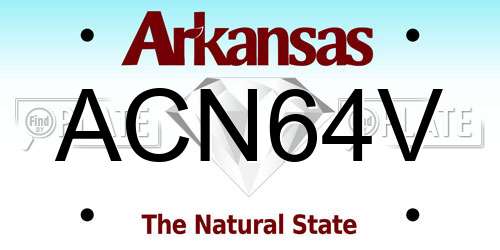 ACN64V Arkansas License Plate