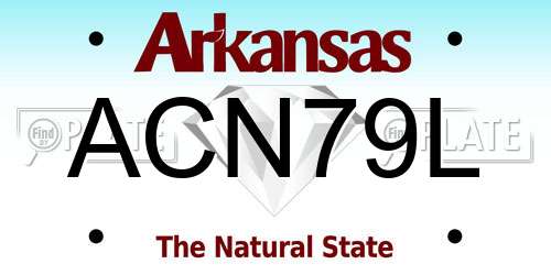 ACN79L Arkansas License Plate