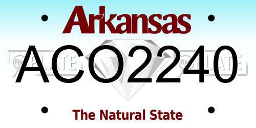 ACO2240 Arkansas License Plate