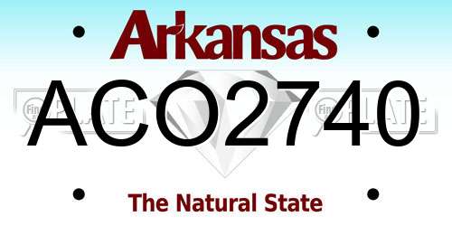 ACO2740 Arkansas License Plate