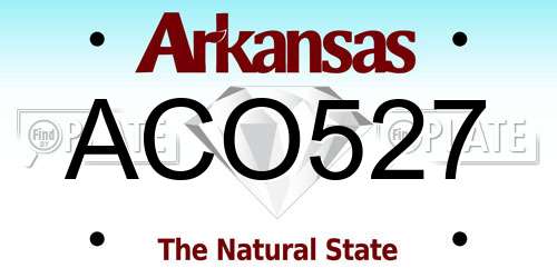ACO527 Arkansas License Plate