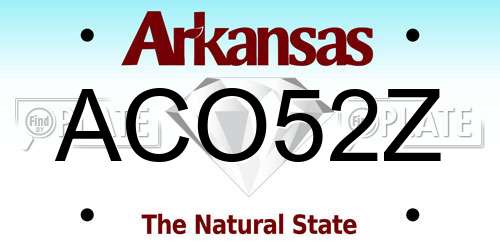 ACO52Z Arkansas License Plate