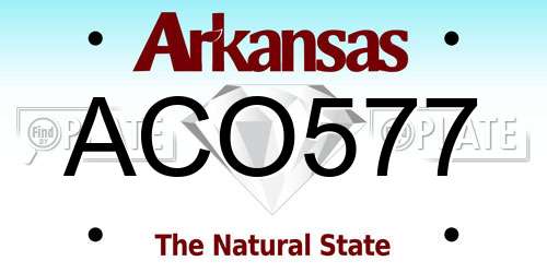 ACO577 Arkansas License Plate