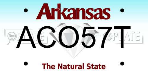 ACO57T Arkansas License Plate