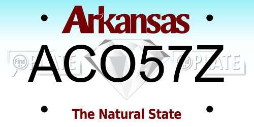 ACO57Z Arkansas License Plate