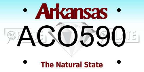 ACO590 Arkansas License Plate
