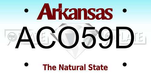 ACO59D Arkansas License Plate