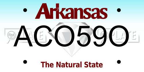 ACO59O Arkansas License Plate
