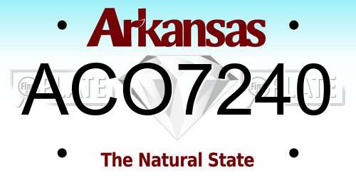 ACO7240 Arkansas License Plate