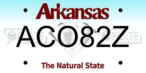 ACO82Z Arkansas License Plate