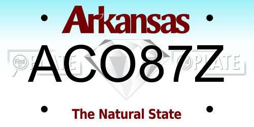 ACO87Z Arkansas License Plate