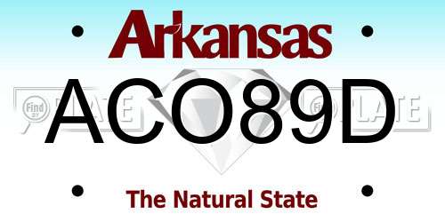 ACO89D Arkansas License Plate