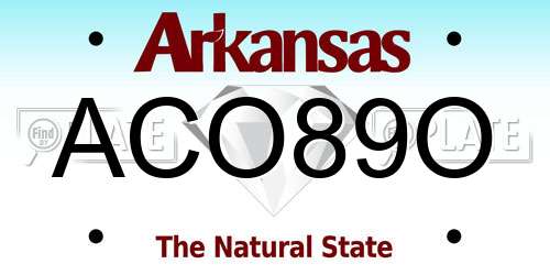 ACO89O Arkansas License Plate