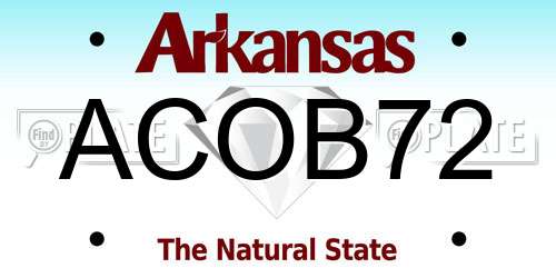 ACOB72 Arkansas License Plate