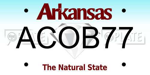 ACOB77 Arkansas License Plate