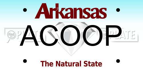 ACOOP Arkansas License Plate