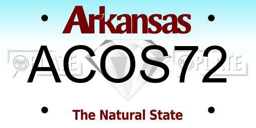 ACOS72 Arkansas License Plate
