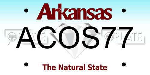 ACOS77 Arkansas License Plate