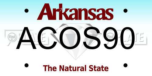 ACOS90 Arkansas License Plate