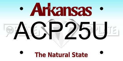 ACP25U Arkansas License Plate