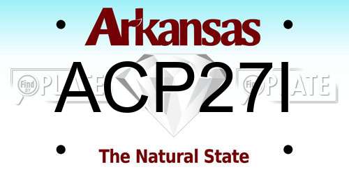 ACP27I Arkansas License Plate