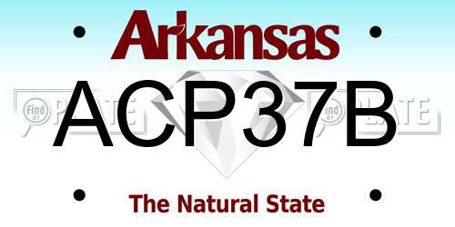 ACP37B Arkansas License Plate