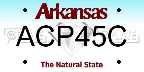 ACP45C Arkansas License Plate