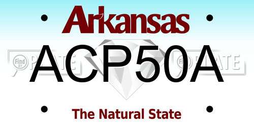 ACP50A Arkansas License Plate