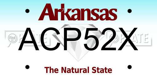 ACP52X Arkansas License Plate